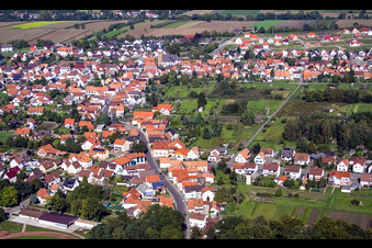 Aerial view of Speckstr in the district Schaidt in Wörth am Rhein in the state Rhineland-Palatinate, Germany