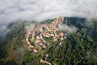 Oblique view of Civitella Marittima in the state Tuscany, Italy