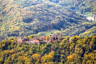 Madenburg Castle ruins on the edge of the Palatinate Forest in Eschbach in the state Rhineland-Palatinate, Germany
