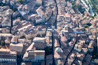 Oblique view of Cortona in the state Arezzo, Italy