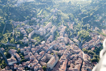 Cortona in the state Arezzo, Italy seen from above