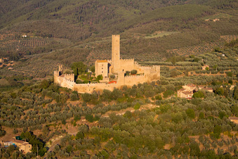 Bird's eye view of Poggiolo in the state Tuscany, Italy