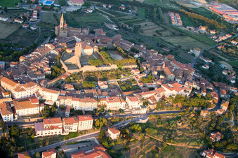 Castiglion Fiorentino in the state Arezzo, Italy viewn from the air
