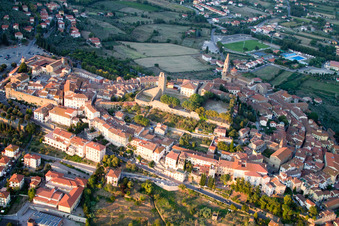 Drone image of Castiglion Fiorentino in the state Arezzo, Italy