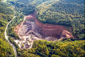 Pfalzgranit quarry in the Kaiserbachtal in Waldhambach in the state Rhineland-Palatinate, Germany
