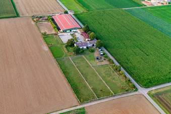 Equestrian center Fohlenhof in Steinweiler in the state Rhineland-Palatinate, Germany viewn from the air