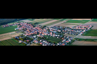 Aerial view of Village view in the district Hayna in Herxheim bei Landau in the state Rhineland-Palatinate, Germany