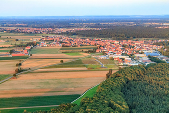 Village view from the west in Hatzenbühl in the state Rhineland-Palatinate, Germany