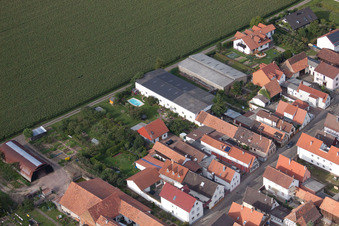 Saarstr in Kandel in the state Rhineland-Palatinate, Germany from the plane