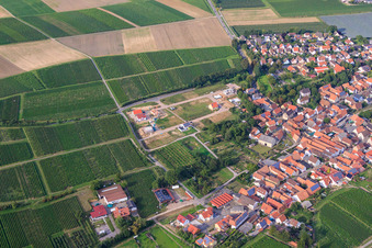 Oblique view of New development area Am Apfelgarten in Impflingen in the state Rhineland-Palatinate, Germany