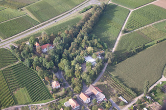 Bird's eye view of Company premises of SEKA Schutzbelüftung GmbH with halls, company buildings and production facilities in the district Wollmesheim in Landau in der Pfalz in the state Rhineland-Palatinate, Germany