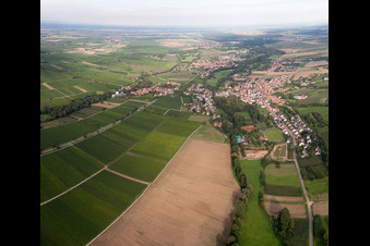 District Klingen in Heuchelheim-Klingen in the state Rhineland-Palatinate, Germany from a drone