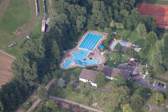 Aerial view of District Klingen in Heuchelheim-Klingen in the state Rhineland-Palatinate, Germany