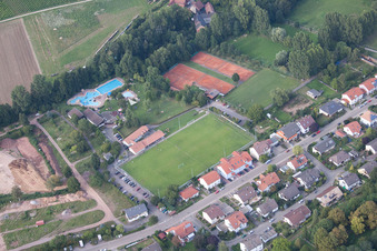 Oblique view of District Klingen in Heuchelheim-Klingen in the state Rhineland-Palatinate, Germany