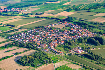 Aerial photograpy of Village view from the northwest in Barbelroth in the state Rhineland-Palatinate, Germany