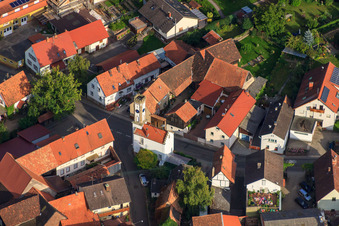 Aerial photograpy of Türmel (Town Hall on Upper Main Street) in Oberhausen in the state Rhineland-Palatinate, Germany