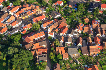 Oblique view of Türmel (Town Hall on Upper Main Street) in Oberhausen in the state Rhineland-Palatinate, Germany