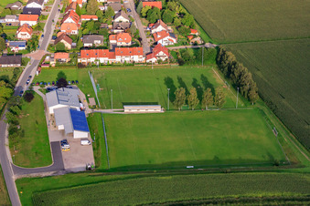 Dierbachhalle and sports fields in Dierbach in the state Rhineland-Palatinate, Germany