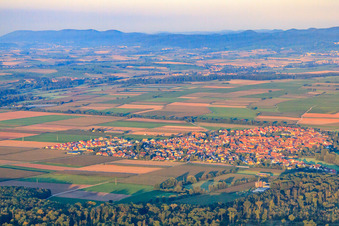 Village view from the northeast in Steinweiler in the state Rhineland-Palatinate, Germany
