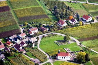Aerial view of Gleishohrbach, Dionisius Chapel in the district Gleiszellen in Gleiszellen-Gleishorbach in the state Rhineland-Palatinate, Germany