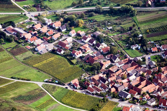 Aerial view of Gleiszellen-Gleishohrbach in the district Gleishorbach in Gleiszellen-Gleishorbach in the state Rhineland-Palatinate, Germany