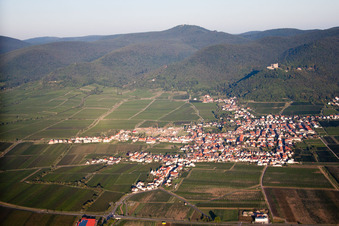 District Diedesfeld in Neustadt an der Weinstraße in the state Rhineland-Palatinate, Germany seen from above