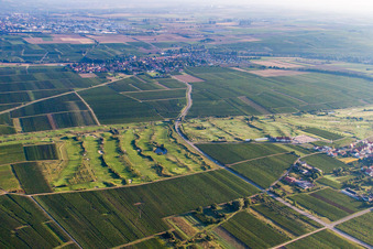 Aerial photograpy of German Wine Route Golf Club in Dackenheim in the state Rhineland-Palatinate, Germany