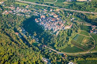 Neuleiningen in the state Rhineland-Palatinate, Germany seen from above