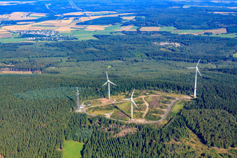 Wind power plant on the Kandrich in Daxweiler in the state Rhineland-Palatinate, Germany