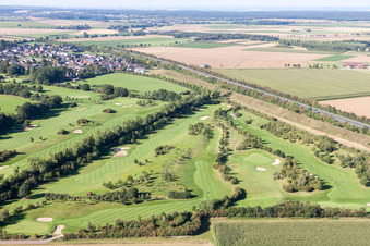Aerial view of Grounds of the Golf course at Golf Club Schloss Miel in the district Miel in Swisttal in the state North Rhine-Westphalia, Germany