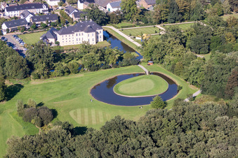 Grounds of the Golf course at Golf Club Schloss Miel in the district Miel in Swisttal in the state North Rhine-Westphalia, Germany from above