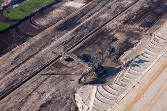 Dredging conveyor bridge in brown coal mine in Inden in the state North Rhine-Westphalia