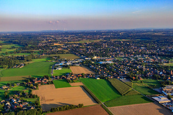 Aerial view of City view from the north in the district Süchteln in Viersen in the state North Rhine-Westphalia, Germany