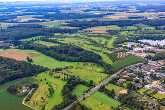 Aerial view of Golf Club Schloss Haag eV in the district Kapellen in Geldern in the state North Rhine-Westphalia, Germany
