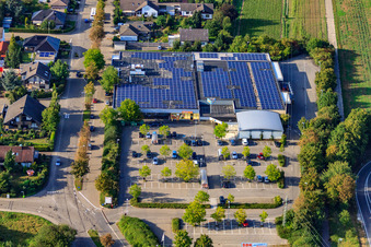 EDEKA Kissel SBK Kandel in Kandel in the state Rhineland-Palatinate, Germany from above