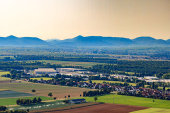Horst industrial estate from the southeast in the district Minderslachen in Kandel in the state Rhineland-Palatinate, Germany