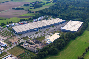 ZUFALL logistics group - Branch Kandel and STS Group in the Horst industrial park in the district Minderslachen in Kandel in the state Rhineland-Palatinate, Germany from the drone perspective