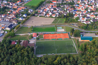Tennis court Rheinzabern and football field of SV Olympia Rheinzabern 1920 eV in Rheinzabern in the state Rhineland-Palatinate, Germany