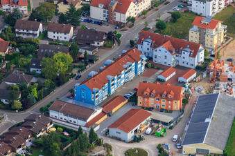 Aerial photograpy of Lower Buchstr in Jockgrim in the state Rhineland-Palatinate, Germany