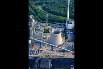 Cooling tower of the ENBW Rhine power plant in the district Daxlanden in Karlsruhe in the state Baden-Wuerttemberg, Germany