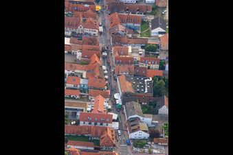 Aerial view of City Festival 2011 in Hauptstr in Kandel in the state Rhineland-Palatinate, Germany