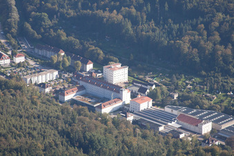 Spinning in Ettlingen in the state Baden-Wuerttemberg, Germany from above