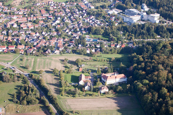 District Langensteinbach in Karlsbad in the state Baden-Wuerttemberg, Germany from a drone