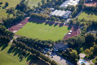 Aerial view of TSV 05 Reichenbach in the district Busenbach in Waldbronn in the state Baden-Wuerttemberg, Germany