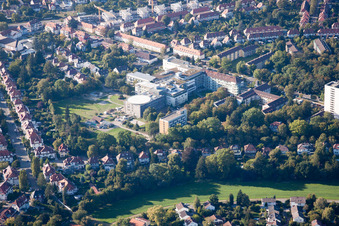 District Rüppurr in Karlsruhe in the state Baden-Wuerttemberg, Germany seen from above