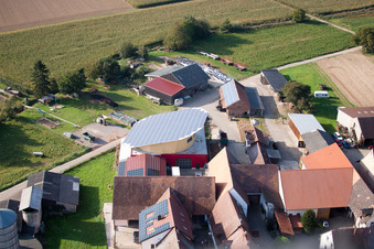 Drone image of District Deutschhof in Kapellen-Drusweiler in the state Rhineland-Palatinate, Germany