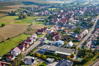 District Kapellen in Kapellen-Drusweiler in the state Rhineland-Palatinate, Germany seen from a drone