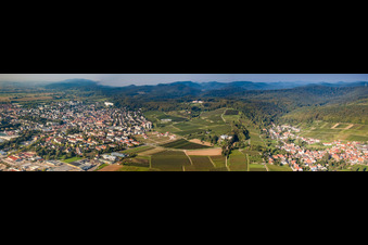 City view from the northeast in the district Pleisweiler in Bad Bergzabern in the state Rhineland-Palatinate, Germany