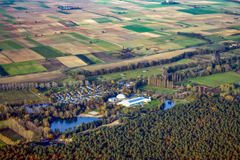 Camping at the Moby Dick leisure center in Rülzheim in the state Rhineland-Palatinate, Germany