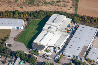 Aerial view of Industrial Park SW in the district Dühren in Sinsheim in the state Baden-Wuerttemberg, Germany